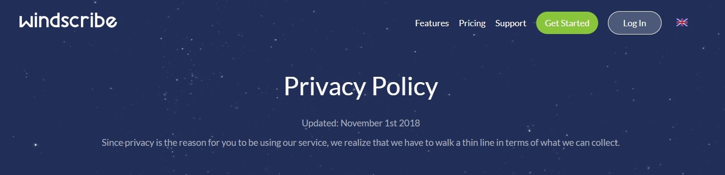 Windscribe VPN隱私和政策